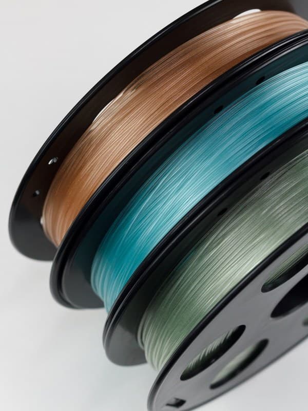 Набор светящегося в темноте PETG пластика Bestfilament 0,5 кг 1,75 мм (синий, жёлтый, зелёный)