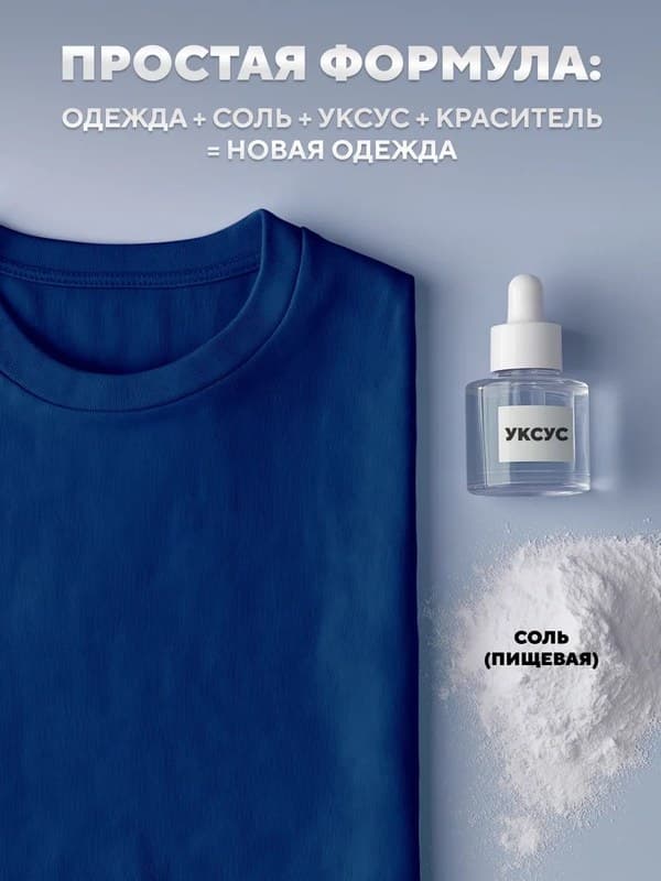 Синяя краска для натуральных тканей BFColor на 1 кг вещей
