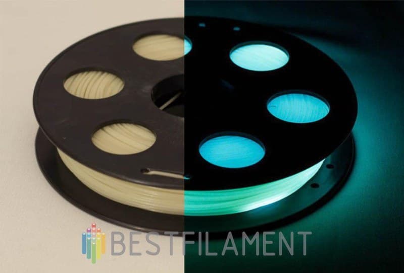 Светящийся в темноте PLA пластик Bestfilament для 3D-принтеров, цвет бирюзовый, 0,5 кг (1,75 мм)