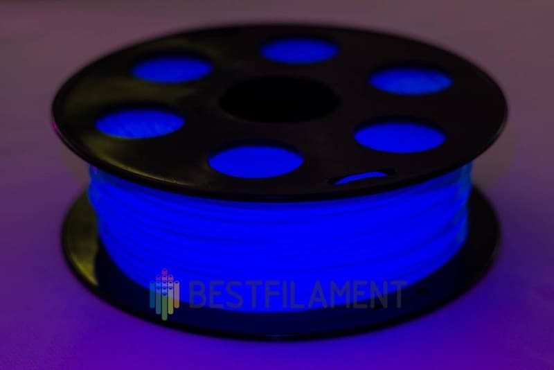 Флуоресцентный PLA пластик Bestfilament для 3D-принтеров, цвет голубой, 0,5 кг (1,75 мм)