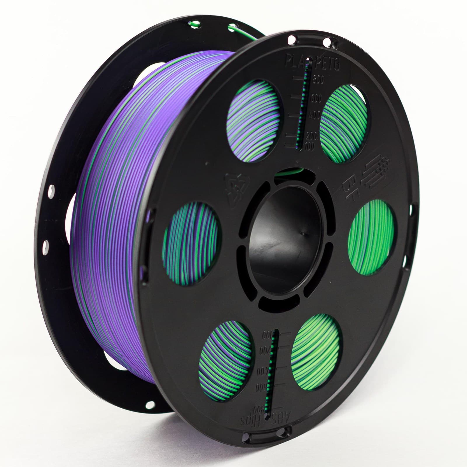 Трехцветный PLA шелк фиолетовый зеленый флуоресцентный желтый пластик Bestfilament для 3D-принтеров 1 кг (1,75 мм)