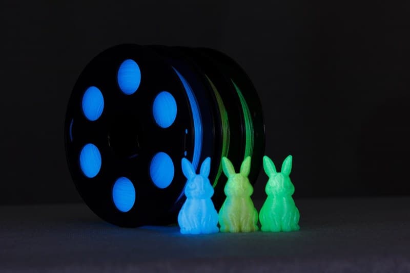 Набор светящегося в темноте PETG пластика Bestfilament 0,5 кг 1,75 мм (синий, жёлтый, зелёный)