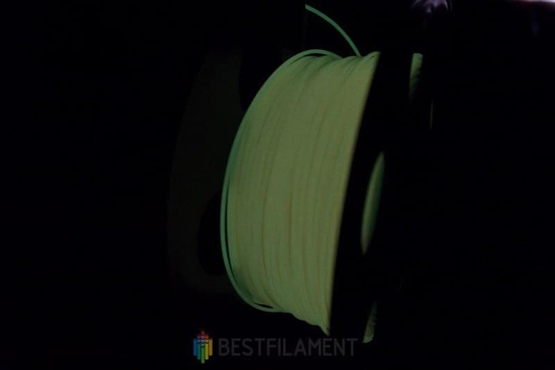Пробник светящегося PLA-пластика Bestfilament, цвет лимонный, 1,75 мм